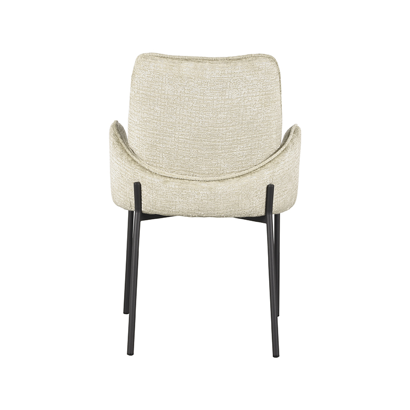 LABEL51 Eetkamerstoel Joni - Beige - Elegance - Zwart Metaal