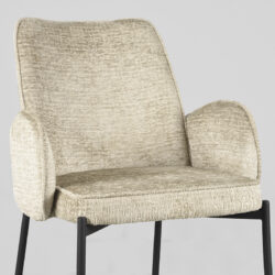 LABEL51 Eetkamerstoel Joni - Beige - Elegance - Zwart Metaal