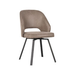 pro_79980_img_9394810 LABEL51 Eetkamerstoel Lewis - Taupe - Micro Suede - Zwart Metaal