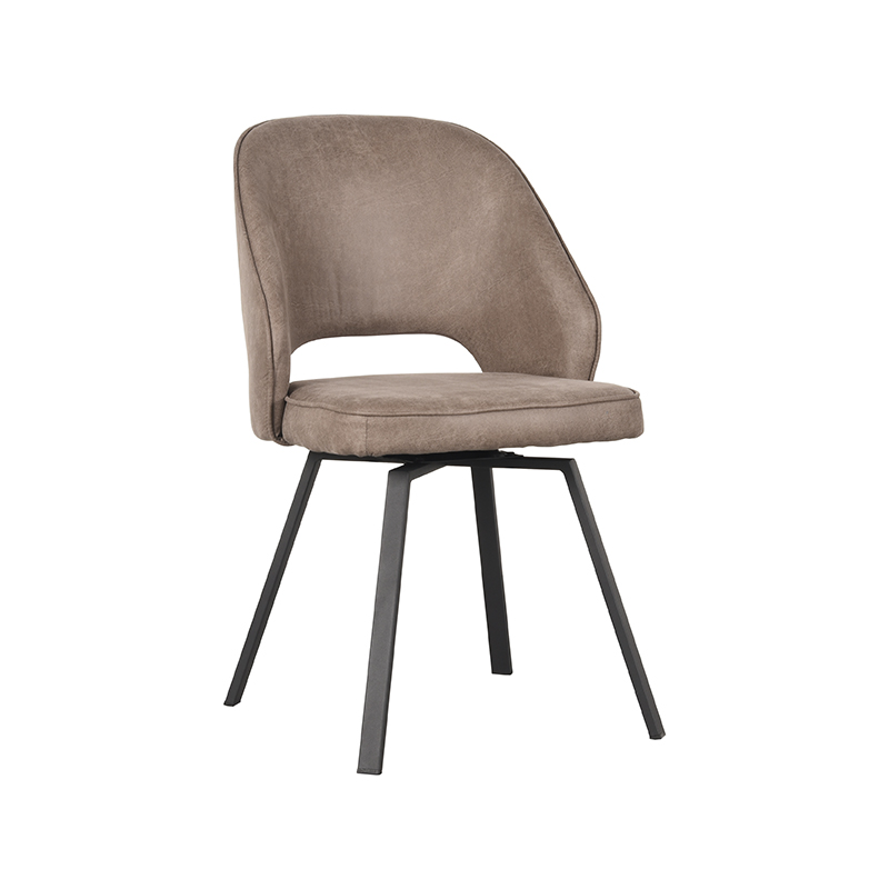 pro_79980_img_9394810 LABEL51 Eetkamerstoel Lewis - Taupe - Micro Suede - Zwart Metaal
