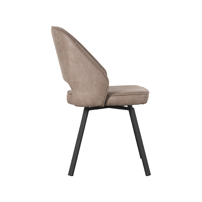 pro_79980_img_9394811 LABEL51 Eetkamerstoel Lewis - Taupe - Micro Suede - Zwart Metaal