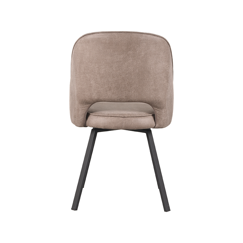 pro_79980_img_9394812 LABEL51 Eetkamerstoel Lewis - Taupe - Micro Suede - Zwart Metaal