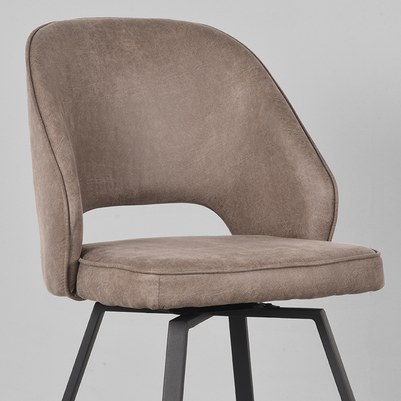 pro_79980_img_9394813 LABEL51 Eetkamerstoel Lewis - Taupe - Micro Suede - Zwart Metaal