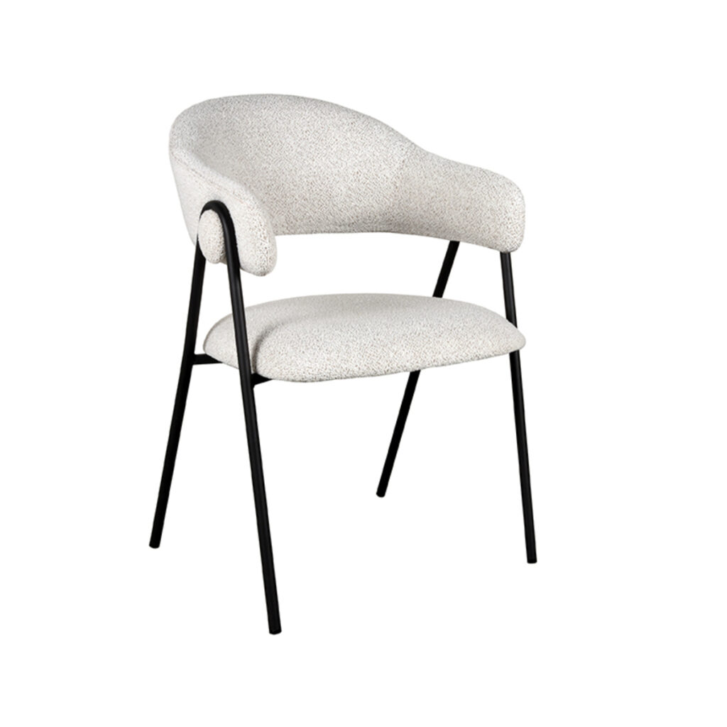 pro_80186_img_9394993 LABEL51 Eetkamerstoel Lowen - Champagne - Boucle - Zwart Metaal
