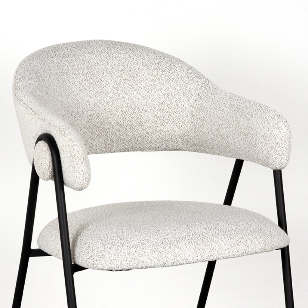 pro_80186_img_9394997 LABEL51 Eetkamerstoel Lowen - Champagne - Boucle - Zwart Metaal