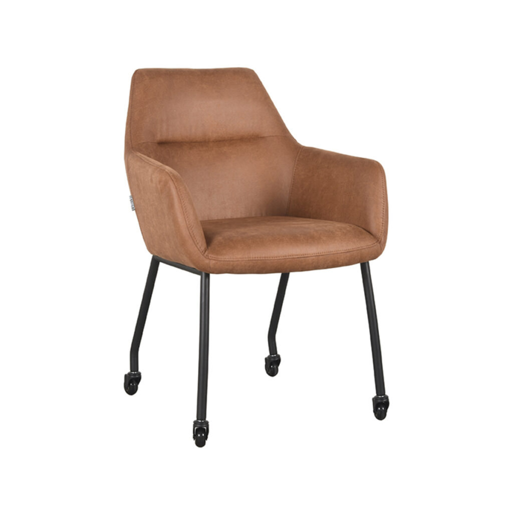 pro_80306_img_9394763 LABEL51 Eetkamerstoel Lenny - Cognac - Micro Suede - Zwart Metaal