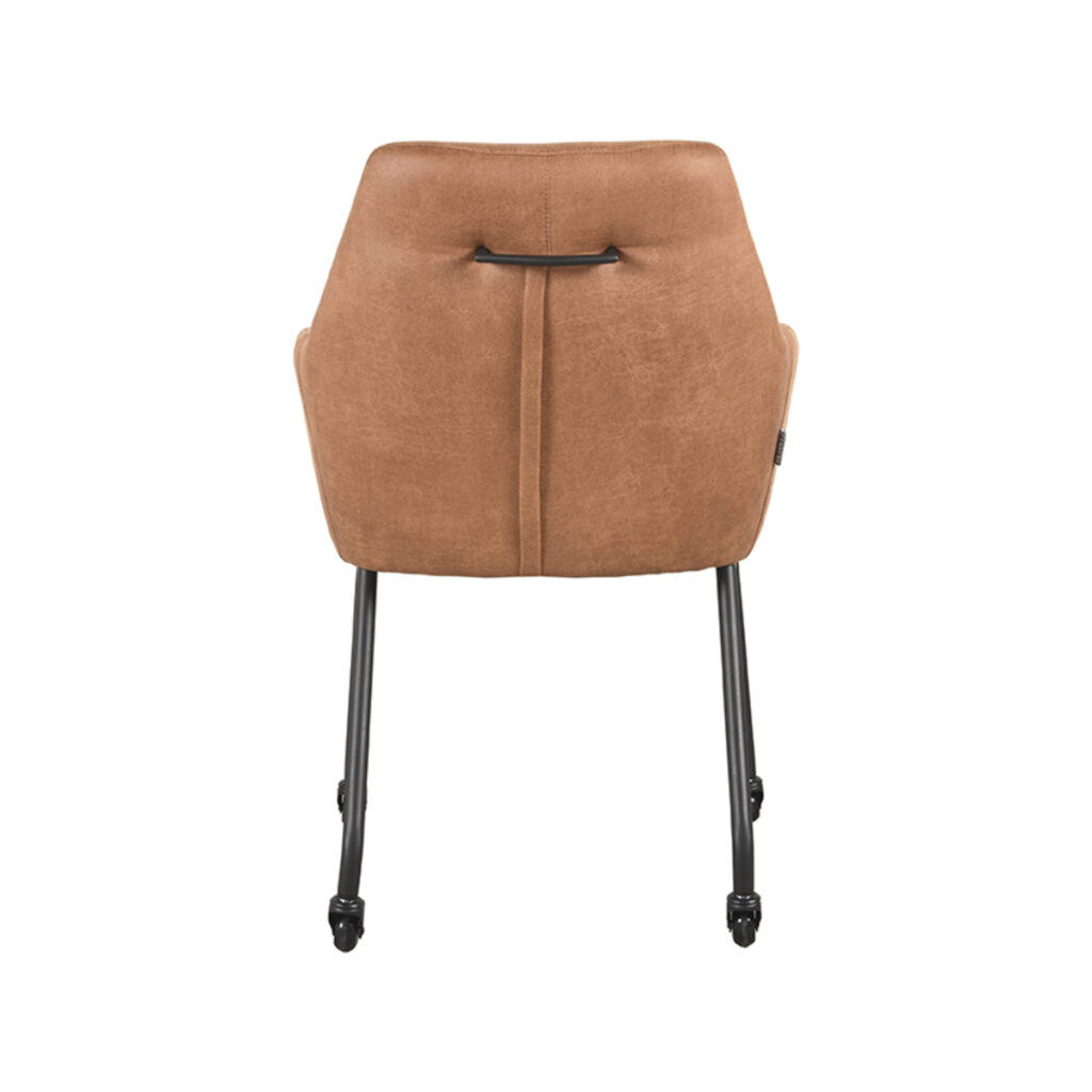 pro_80306_img_9394766 LABEL51 Eetkamerstoel Lenny - Cognac - Micro Suede - Zwart Metaal