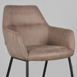 LABEL51 Eetkamerstoel Lenny - Taupe - Micro Suede - Zwart Metaal