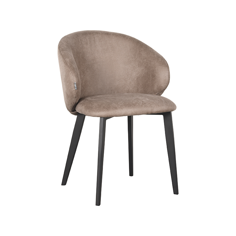 pro_80313_img_9394888 LABEL51 Eetkamerstoel Logan - Taupe - Micro Suede - Zwart Metaal