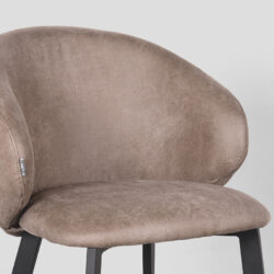 pro_80313_img_9394891 LABEL51 Eetkamerstoel Logan - Taupe - Micro Suede - Zwart Metaal