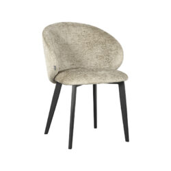 LABEL51 Eetkamerstoel Logan - Beige - Elegance - Zwart Metaal