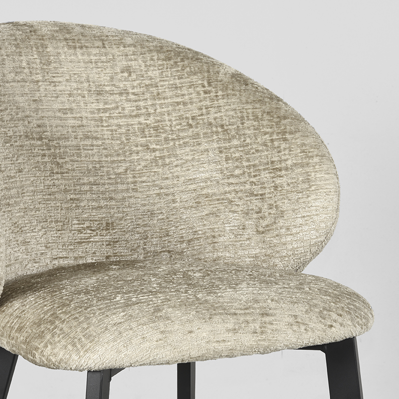 LABEL51 Eetkamerstoel Logan - Beige - Elegance - Zwart Metaal