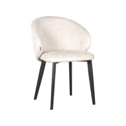 LABEL51 Eetkamerstoel Logan - Creme - Elegance - Zwart Metaal