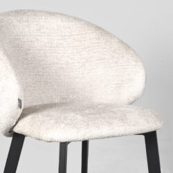 LABEL51 Eetkamerstoel Logan - Creme - Elegance - Zwart Metaal