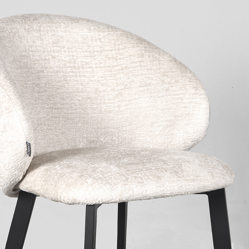 LABEL51 Eetkamerstoel Logan - Creme - Elegance - Zwart Metaal
