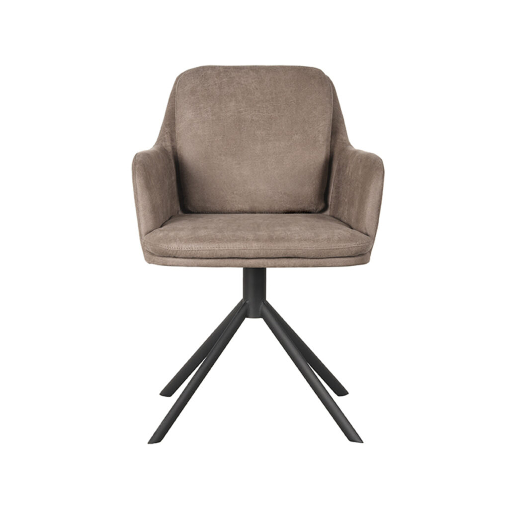 pro_80529_img_9394184 LABEL51 Eetkamerstoel Joy - Taupe - Micro Suede - Zwart Metaal