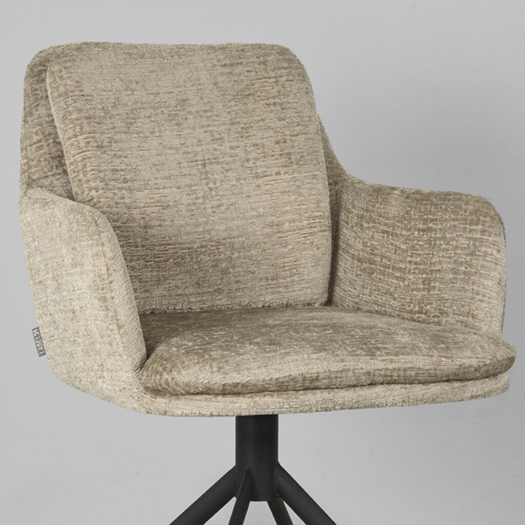 LABEL51 Eetkamerstoel Joy - Beige - Elegance - Zwart Metaal