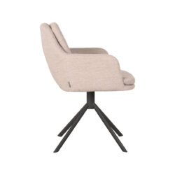 pro_80536_img_9394191 LABEL51 Eetkamerstoel Joy - Naturel - Boucle - Zwart Metaal