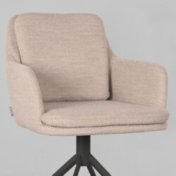 pro_80536_img_9394193 LABEL51 Eetkamerstoel Joy - Naturel - Boucle - Zwart Metaal