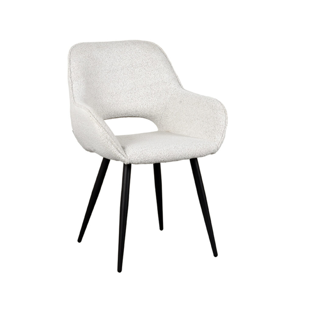 pro_80806_img_9393131 LABEL51 Eetkamerstoel Fer - Champagne - Boucle - Zwart Metaal