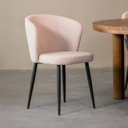pro_81099_img_9399154 LABEL51 Eetkamerstoel Wave - Naturel - Boucle - Zwart Metaal