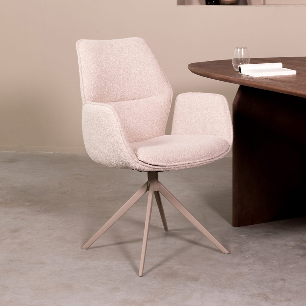 pro_81105_img_9395449 LABEL51 Eetkamerstoel Mellow - Naturel - Boucle - Taupe Metaal