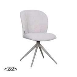 LABEL51 Eetkamerstoel Kimo - Naturel - Boucle - Taupe Metaal