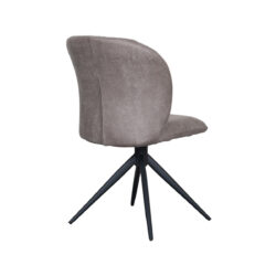 LABEL51 Eetkamerstoel Kimo - Taupe - Micro Suede - Zwart Metaal
