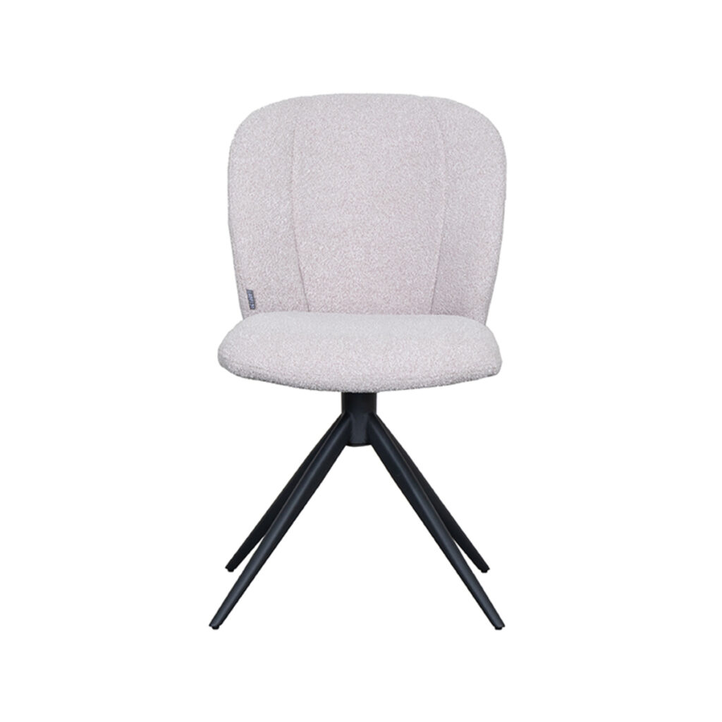 pro_82327_img_9394475 LABEL51 Eetkamerstoel Kimo - Naturel - Boucle - Zwart Metaal
