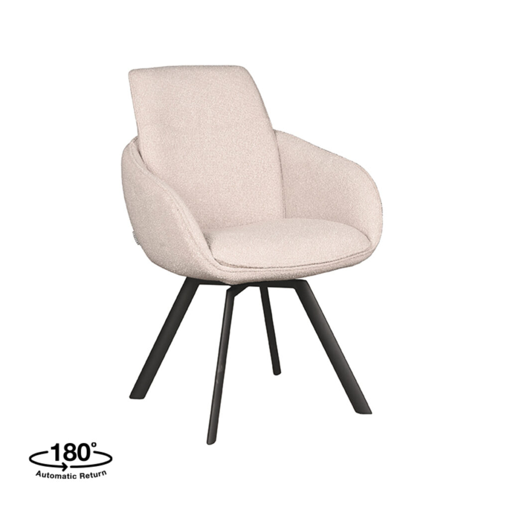 pro_82328_img_9391952 LABEL51 Eetkamerstoel Beauty - Naturel - Boucle - Zwart Metaal