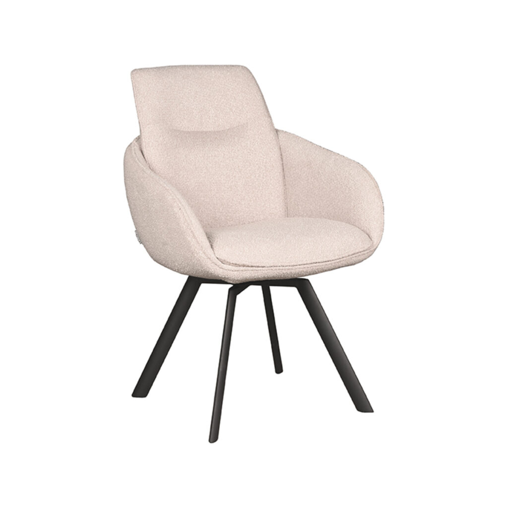 pro_82328_img_9391953 LABEL51 Eetkamerstoel Beauty - Naturel - Boucle - Zwart Metaal