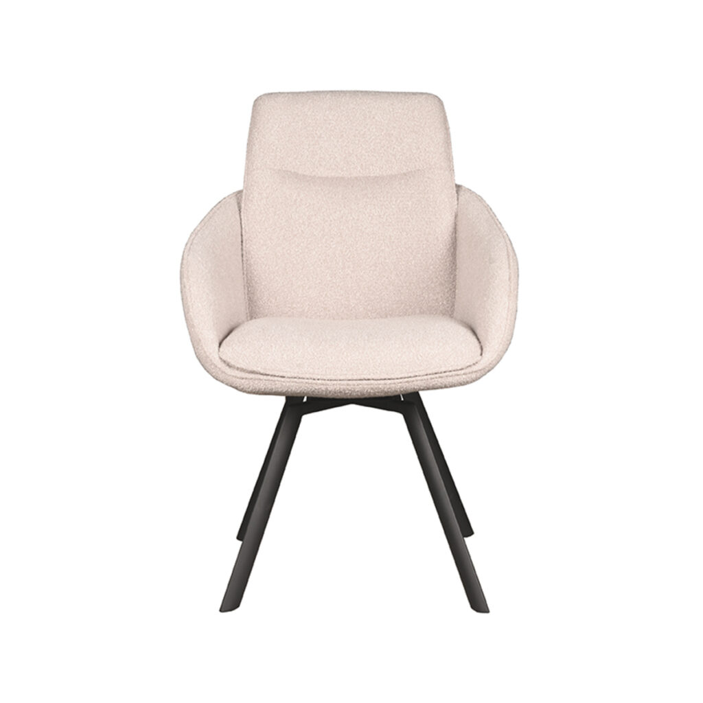pro_82328_img_9391954 LABEL51 Eetkamerstoel Beauty - Naturel - Boucle - Zwart Metaal