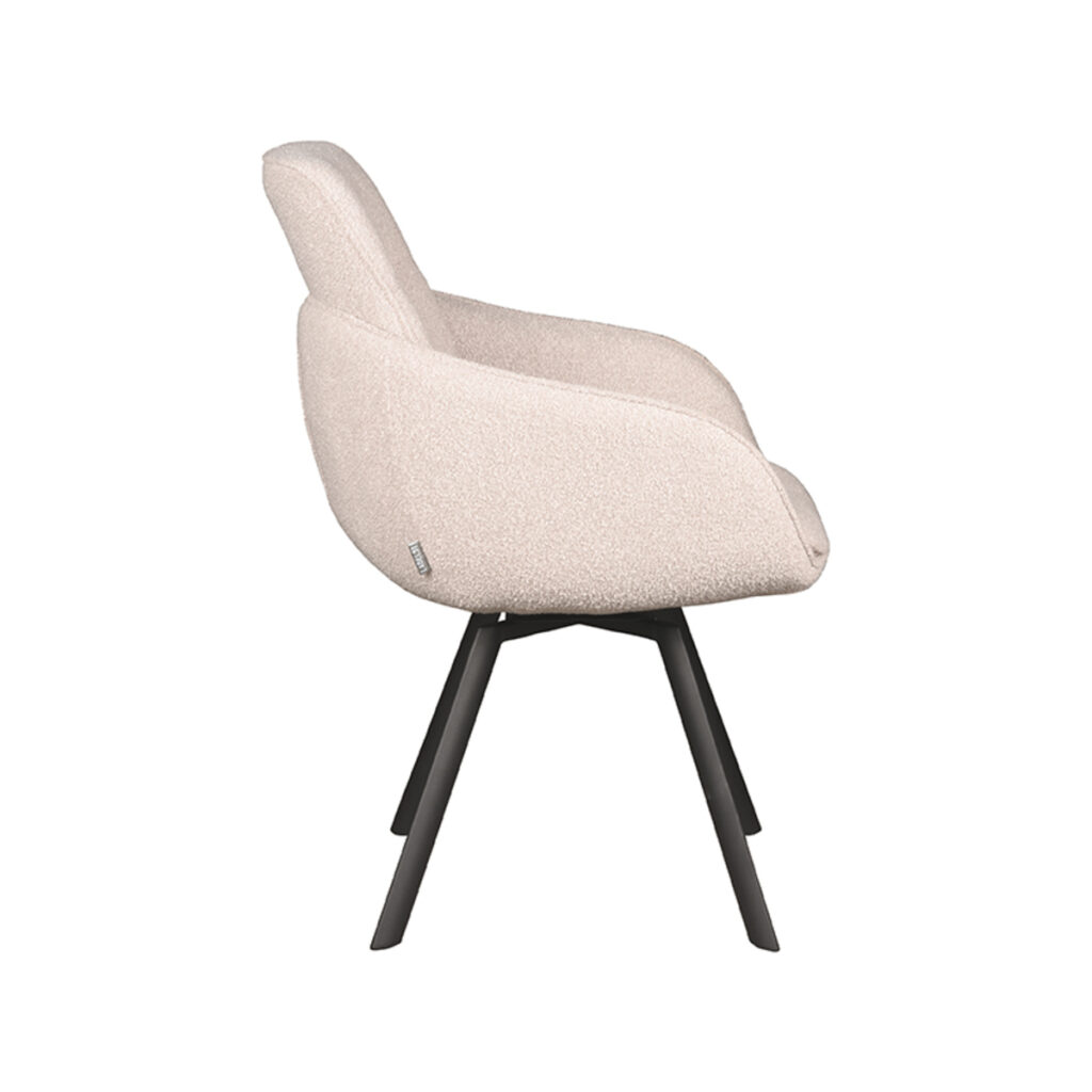pro_82328_img_9391955 LABEL51 Eetkamerstoel Beauty - Naturel - Boucle - Zwart Metaal