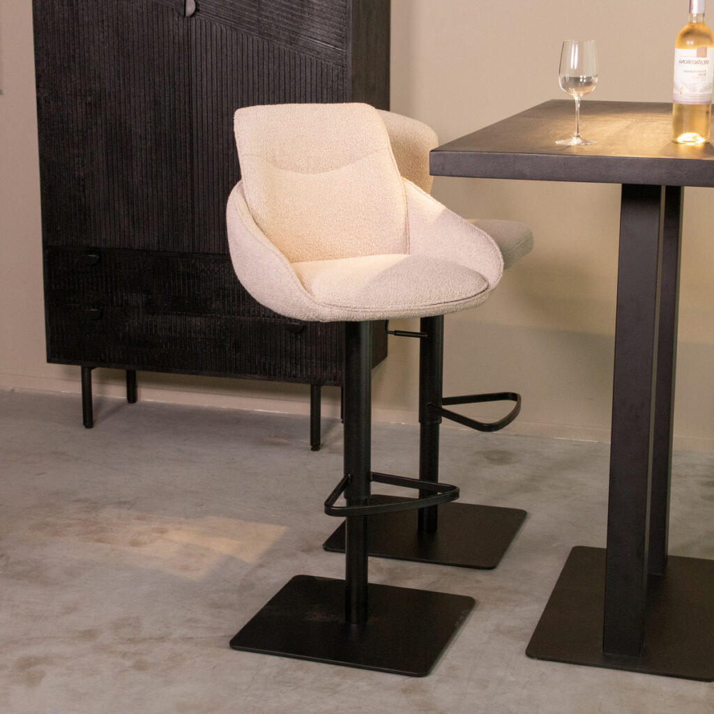 LABEL51 Barkruk Beauty - Naturel - Boucle - Gaslift