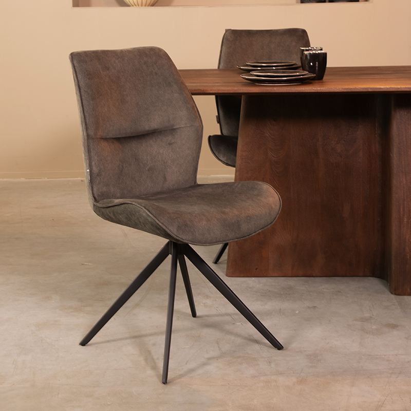 pro_84819_img_9392615 LABEL51 Eetkamerstoel Comfy - Antraciet - Cosmo - Zwart Metaal