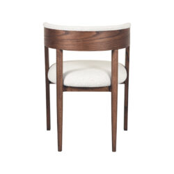LABEL51 Eetkamerstoel Sasha - Ecru - Boucle - Walnoot Hout