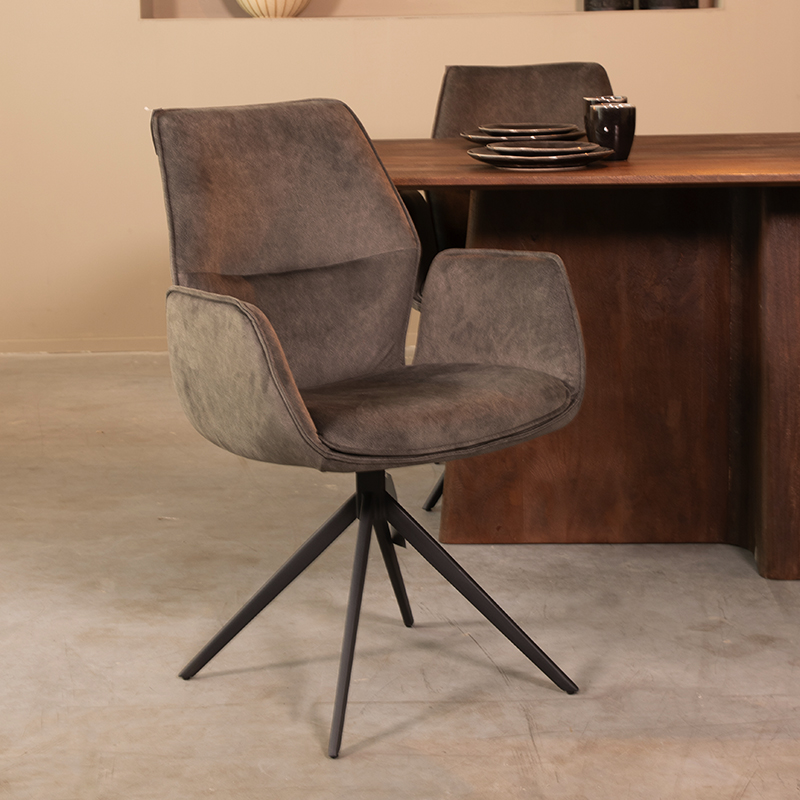 pro_84822_img_9395443 LABEL51 Eetkamerstoel Mellow - Antraciet - Cosmo - Zwart Metaal