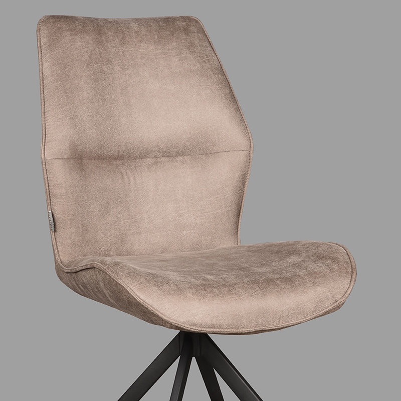 pro_84826_img_9392625 LABEL51 Eetkamerstoel Comfy - Taupe - Micro Suede - Zwart Metaal