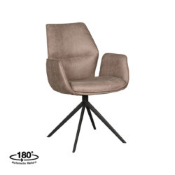 pro_84833_img_9395438 LABEL51 Eetkamerstoel Mellow - Taupe - Micro Suede - Zwart Metaal