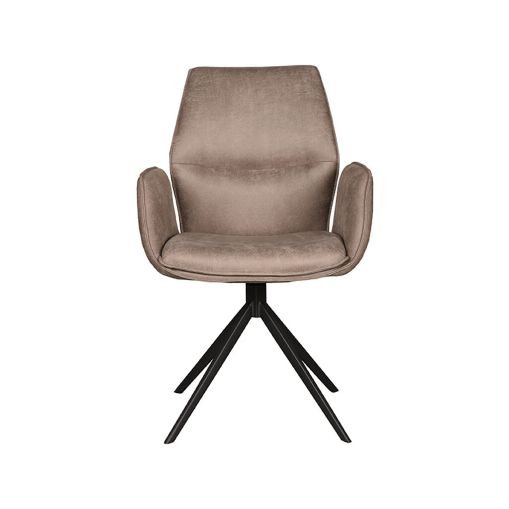 pro_84833_img_9395440 LABEL51 Eetkamerstoel Mellow - Taupe - Micro Suede - Zwart Metaal