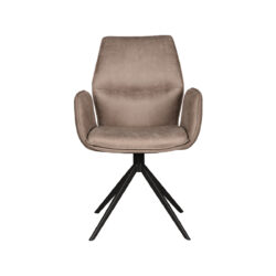pro_84833_img_9395440 LABEL51 Eetkamerstoel Mellow - Taupe - Micro Suede - Zwart Metaal