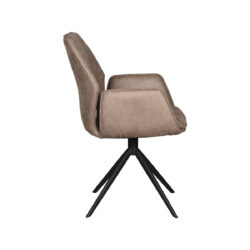 pro_84833_img_9395441 LABEL51 Eetkamerstoel Mellow - Taupe - Micro Suede - Zwart Metaal