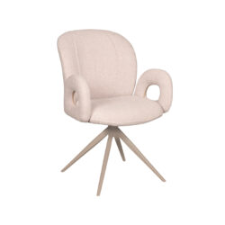 LABEL51 Eetkamerstoel Neo - Naturel - Boucle - Taupe Metaal