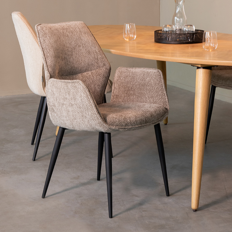 pro_91696_img_9395952 LABEL51 Eetkamerstoel Morris - Stone - Elite - Zwart Metaal