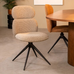 pro_92541_img_9393250 LABEL51 Eetkamerstoel Finn - Mushroom - Royal Boucle - Zwart Metaal