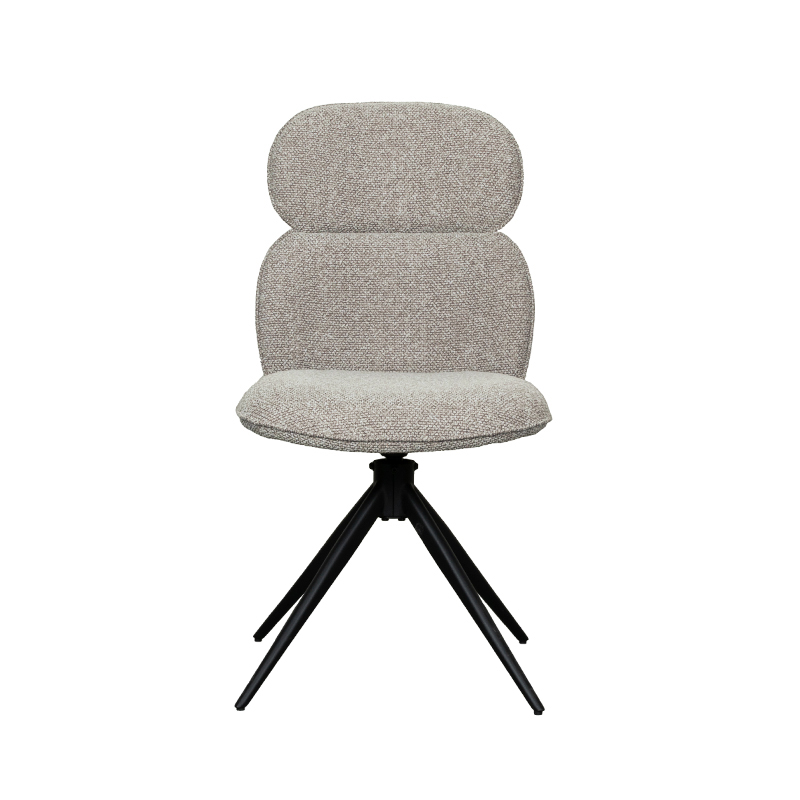 pro_92541_img_9393252 LABEL51 Eetkamerstoel Finn - Mushroom - Royal Boucle - Zwart Metaal