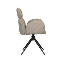 LABEL51 Eetkamerstoel Vidar - Naturel - Royal Boucle - Zwart Metaal