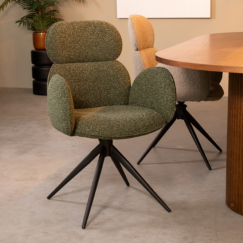 pro_92545_img_9398952 LABEL51 Eetkamerstoel Vidar - Forest - Royal Boucle - Zwart Metaal