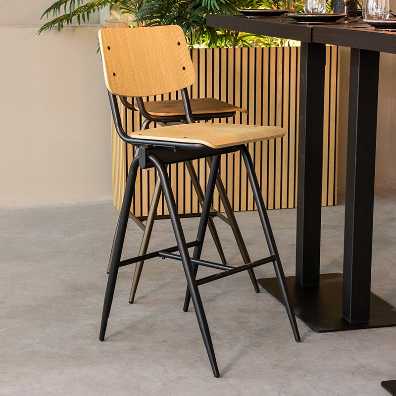 pro_92634_img_9398143 LABEL51 Barkruk Solid - Naturel - Hout - Hoog