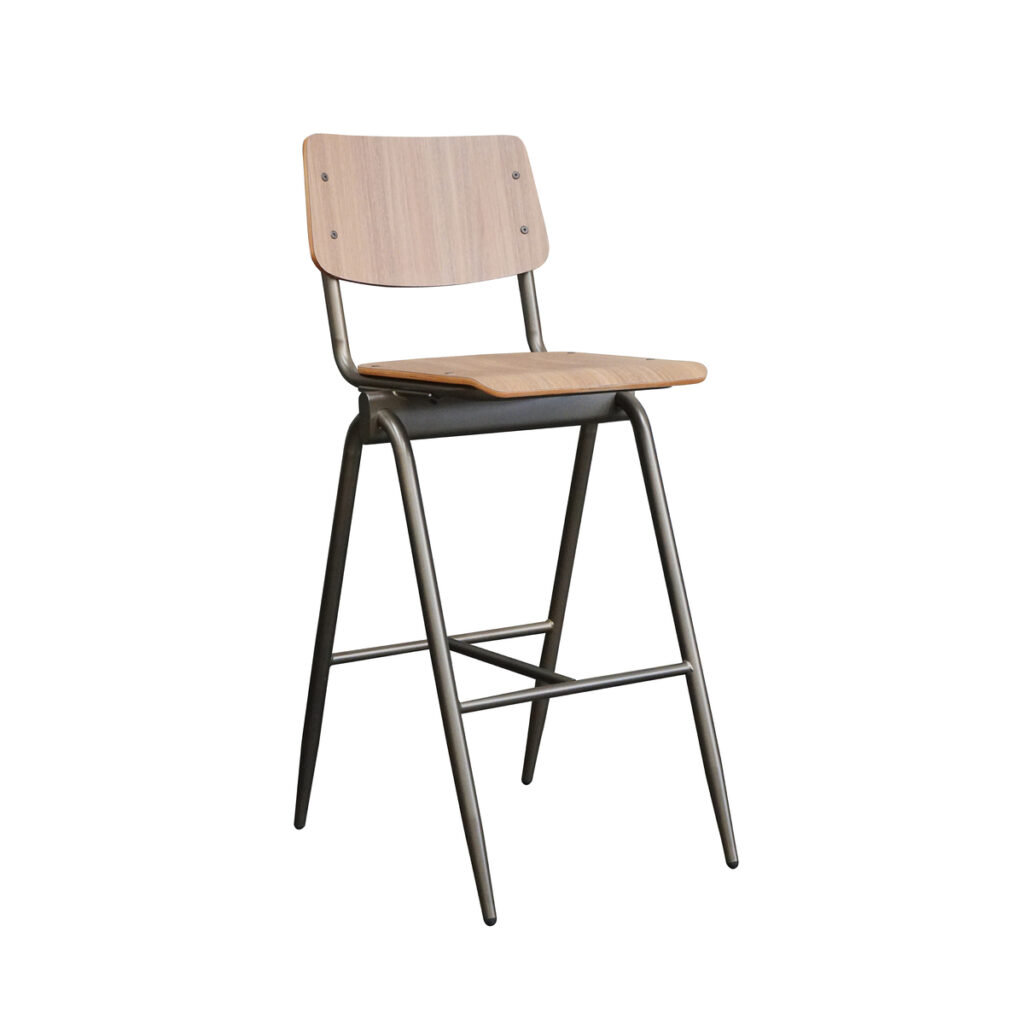 LABEL51 Barkruk Solid - Walnoot - Hout - Hoog